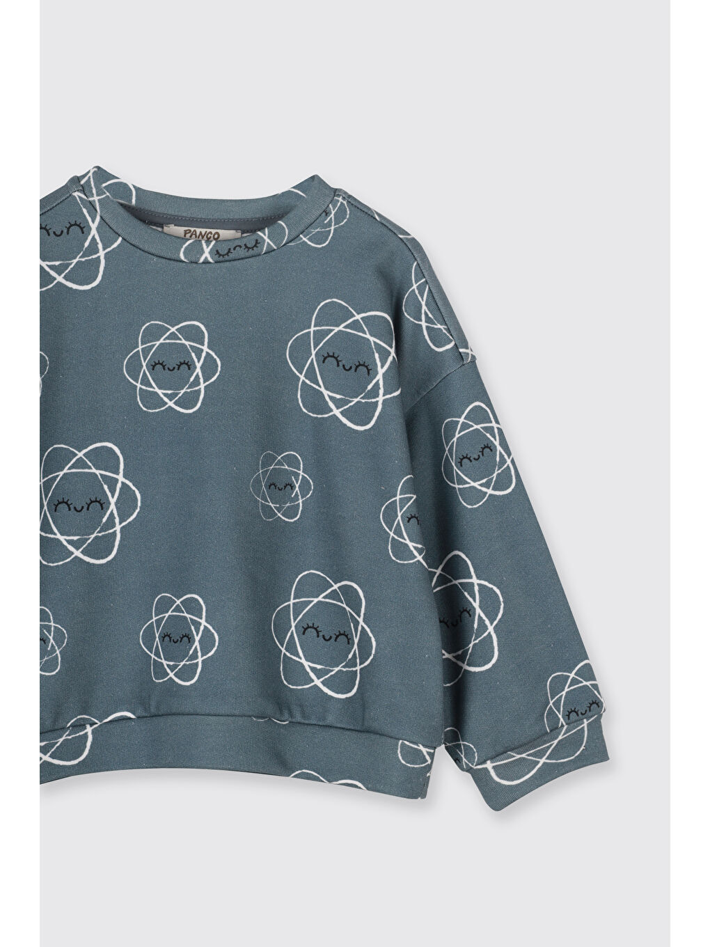 Kız Çocuk Desenli Sweatshirt Petrol-2