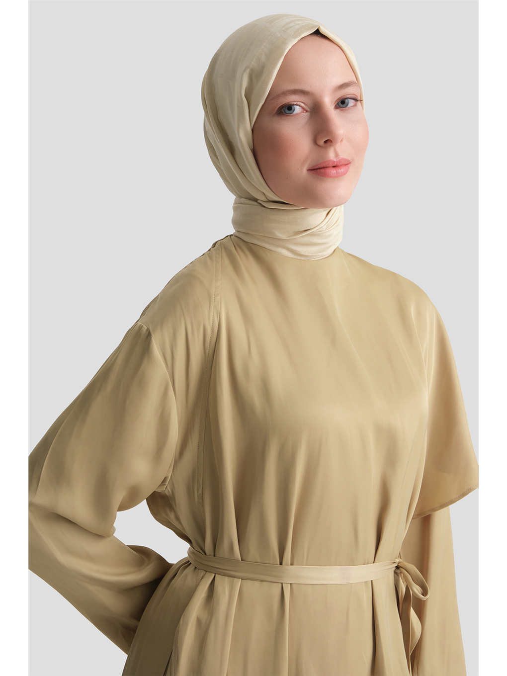 Katmanlı Elbise Haki-4