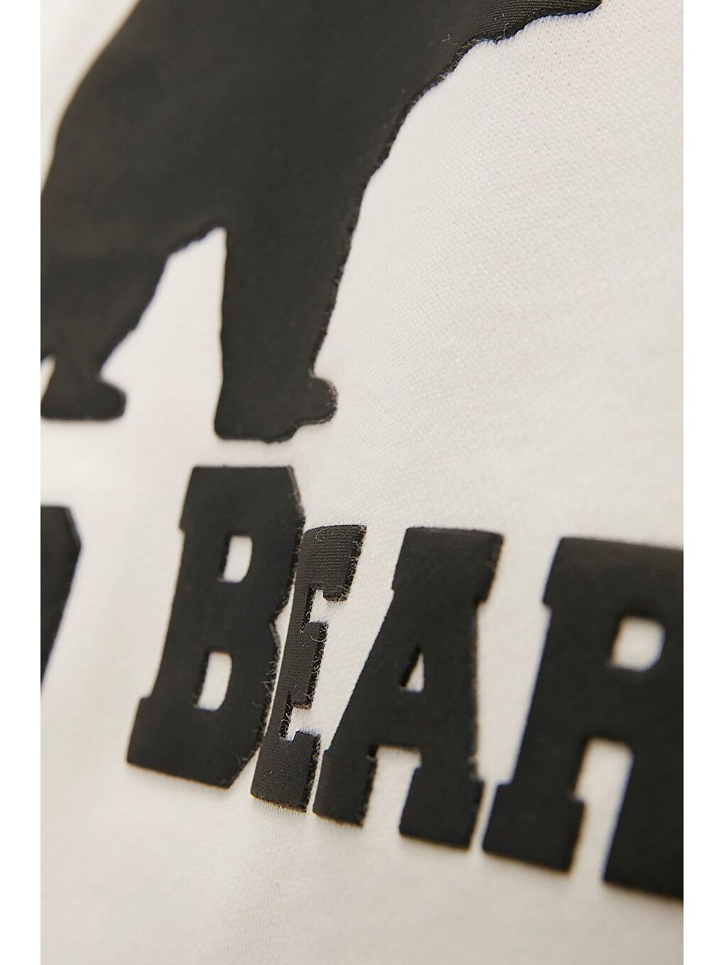 Bad Bear Beyaz Logo Hoodie Off White Beyaz Baskılı Kapüşonlu Kadın Sweatshirt - 1