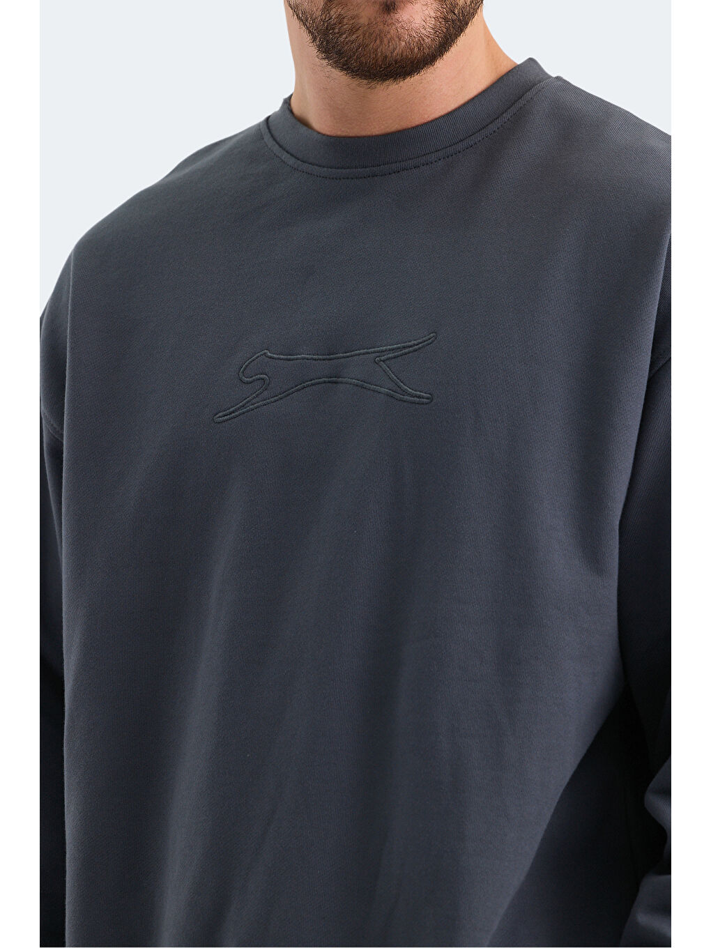 SLAZENGER VADIK Erkek Sweatshirt Koyu Gri - 3