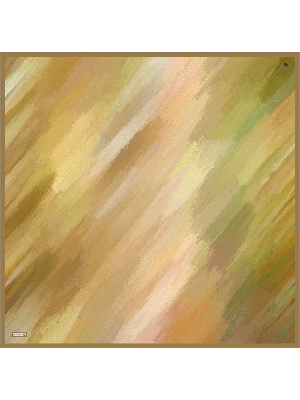 Kahverengi Geometrik Desenli Saf İpek Twill Eşarp 9308 82