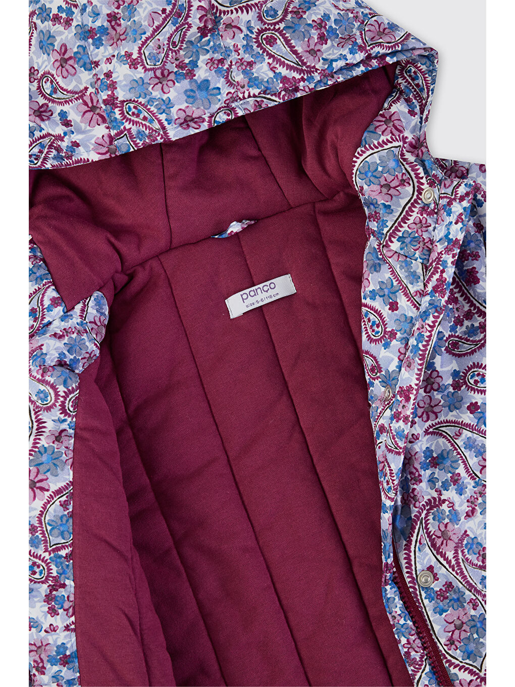 Kız Çocuk Desenli Mont Mürdüm-2