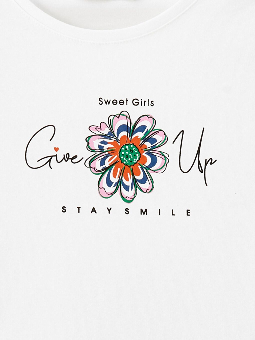 Ekru Kız Çocuk Kolu Triko Dantelli Tişört-2