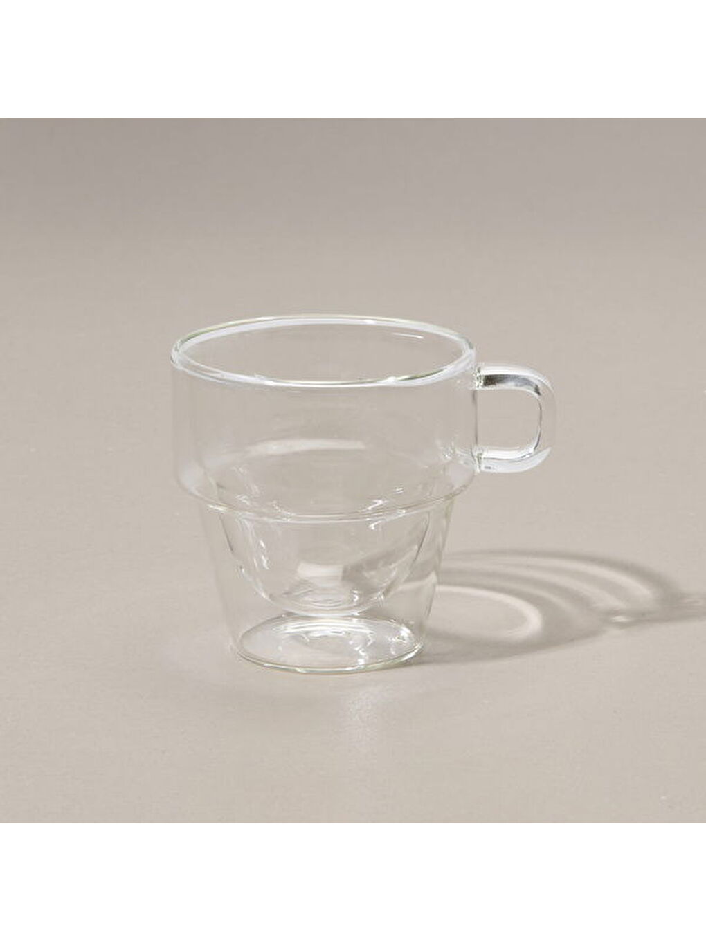 Renksiz Çift Cidarlı Cam Kupa - Şeffaf - 280 ml-1