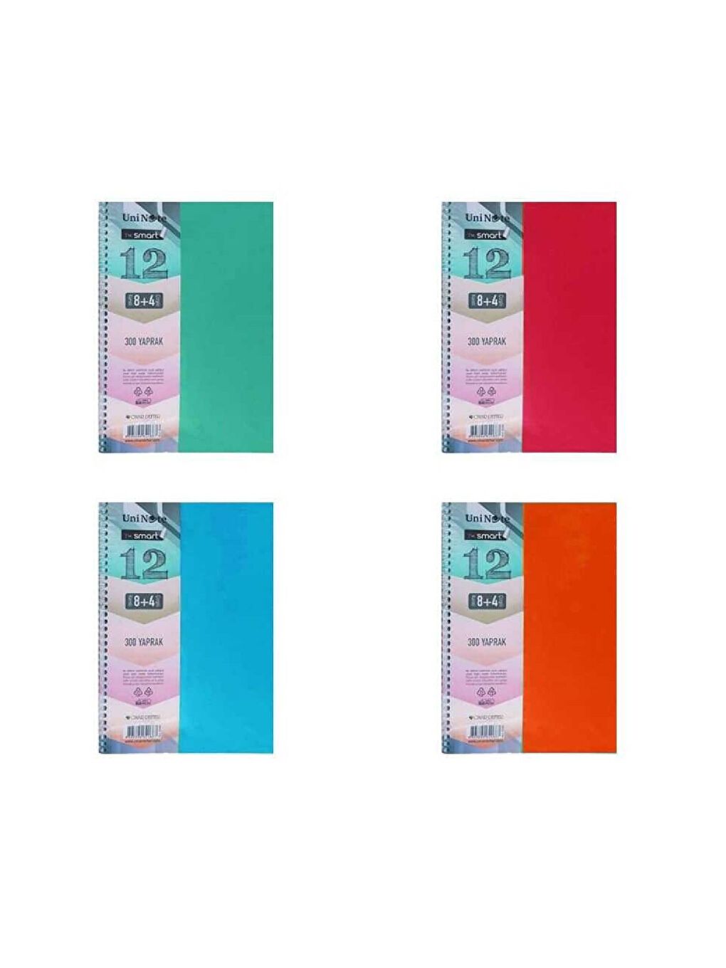 Çınar Im Smart A4 300 Yaprak Plastik Kapak Spiralli 8 Kareli + 4 Çizgili Ayraçlı Defter (62066)