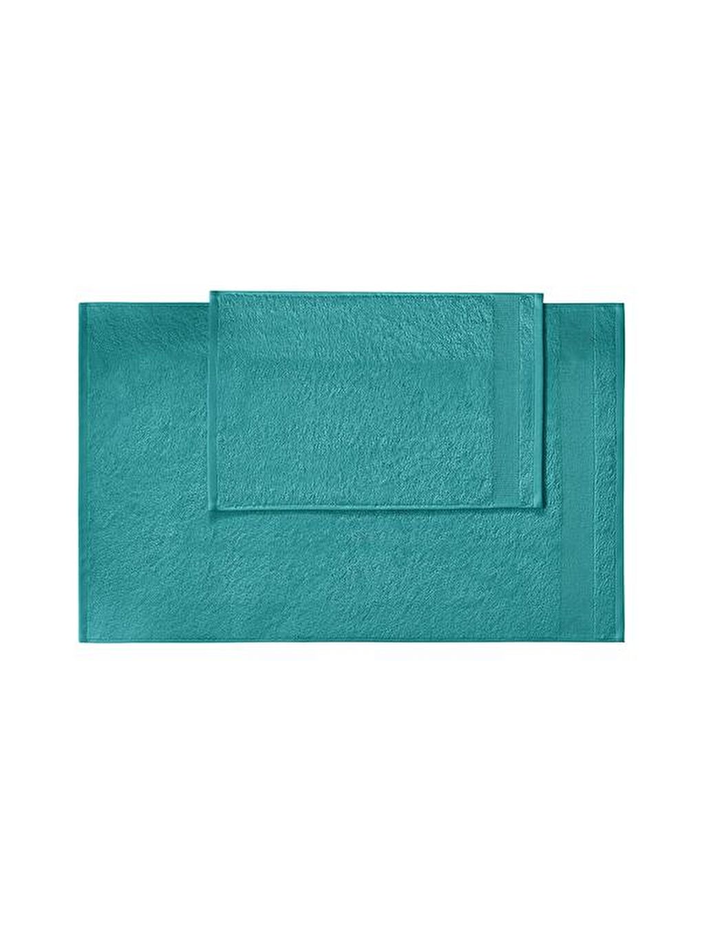 2'li Havlu Seti - Turkuaz - 50x80 cm + 30x50 cm-3