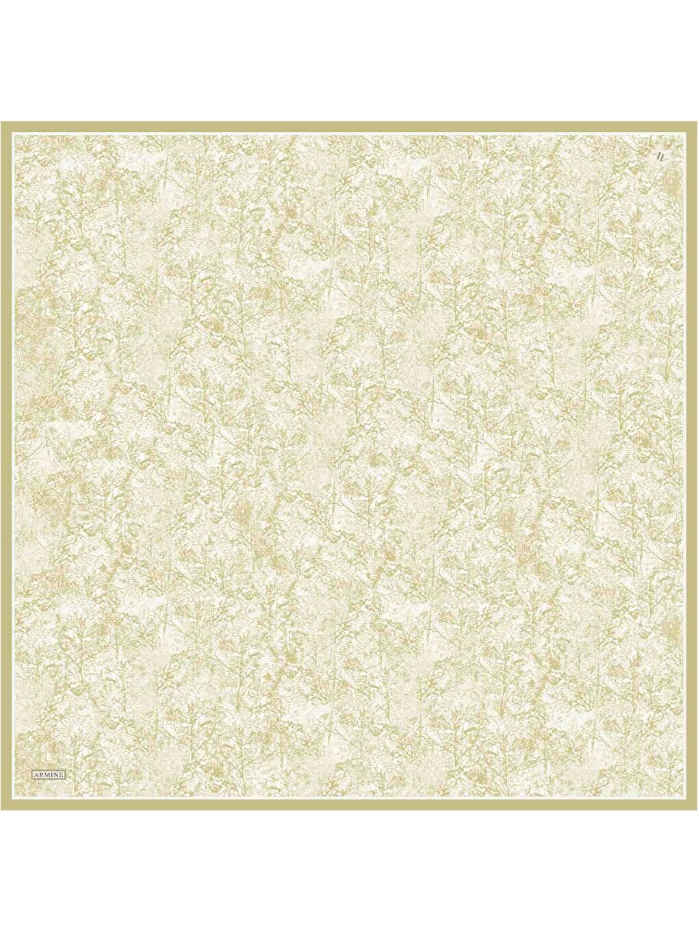 Bej Çiçek Desenli Saf İpek Sura Eşarp 9311 07-3