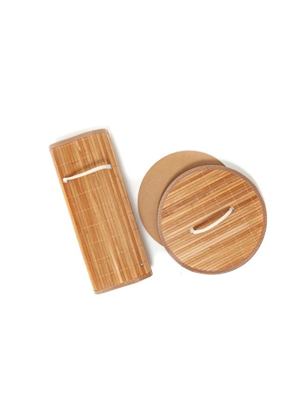 Bej Bambu Çamaşır Sepeti - 48 Litre-1