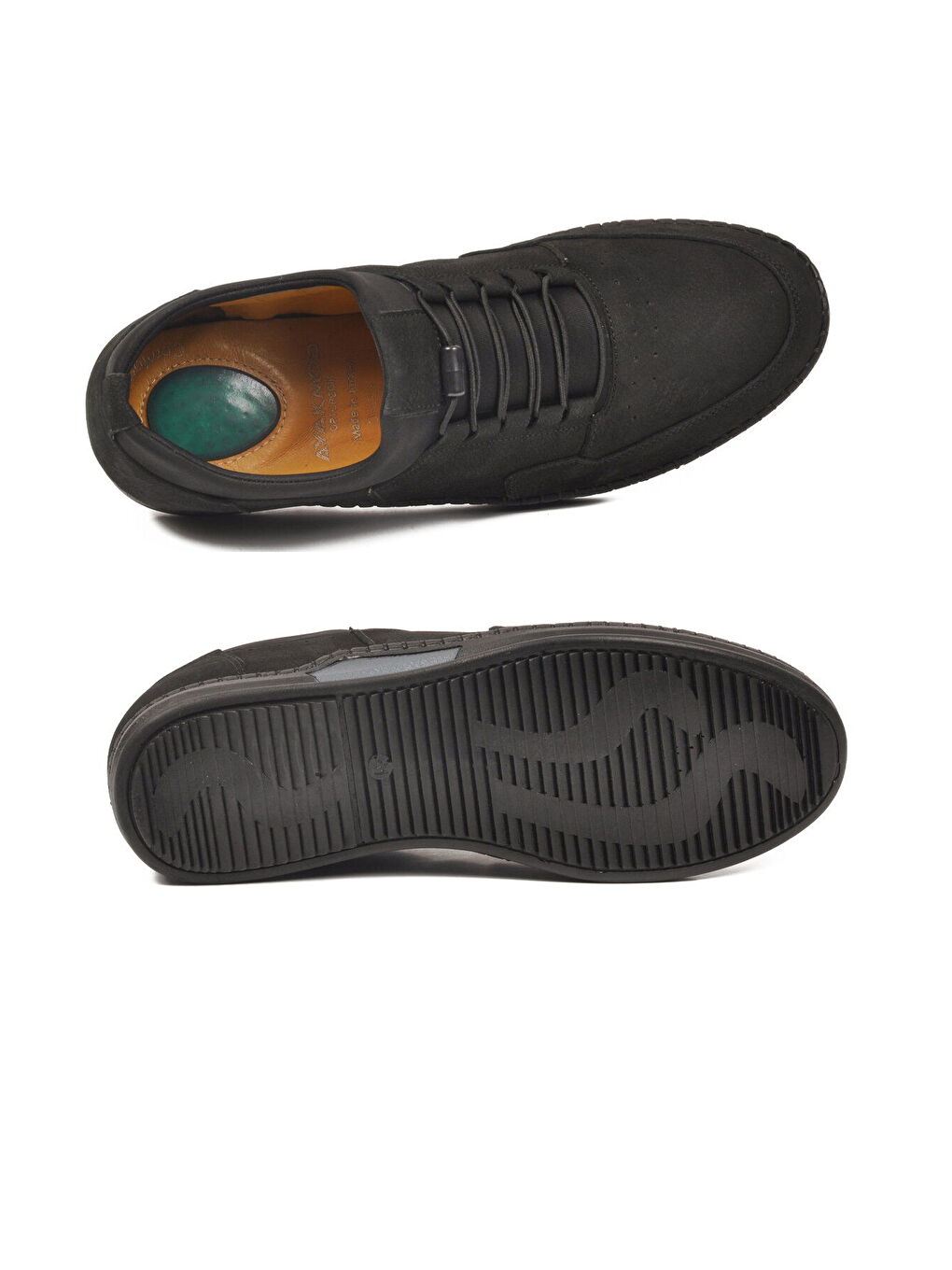 Siyah Nubuk Hakiki Deri Jel Taban Anatomik Erkek Casual Ayakkabı 418 M-4