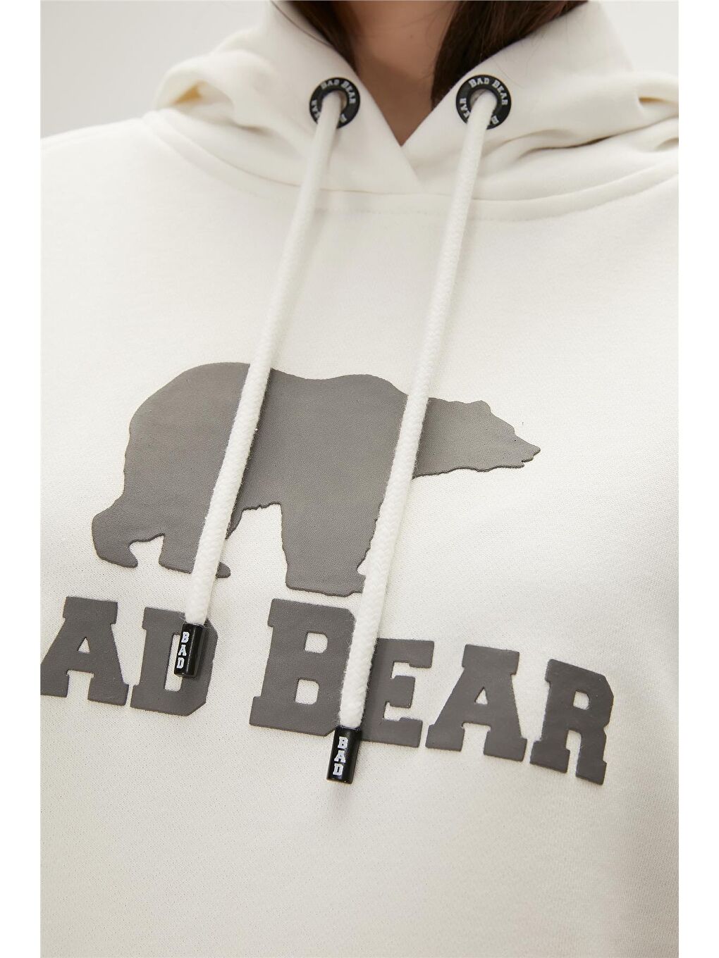 Bad Bear Beyaz Gwen Hoodie Off White Beyaz  Kapüşonlu Kadın Sweatshirt - 4