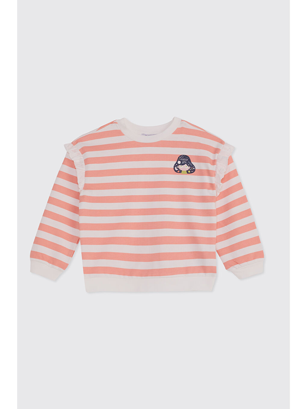 Kız Çocuk Baskı Detaylı Sweatshirt Ekru