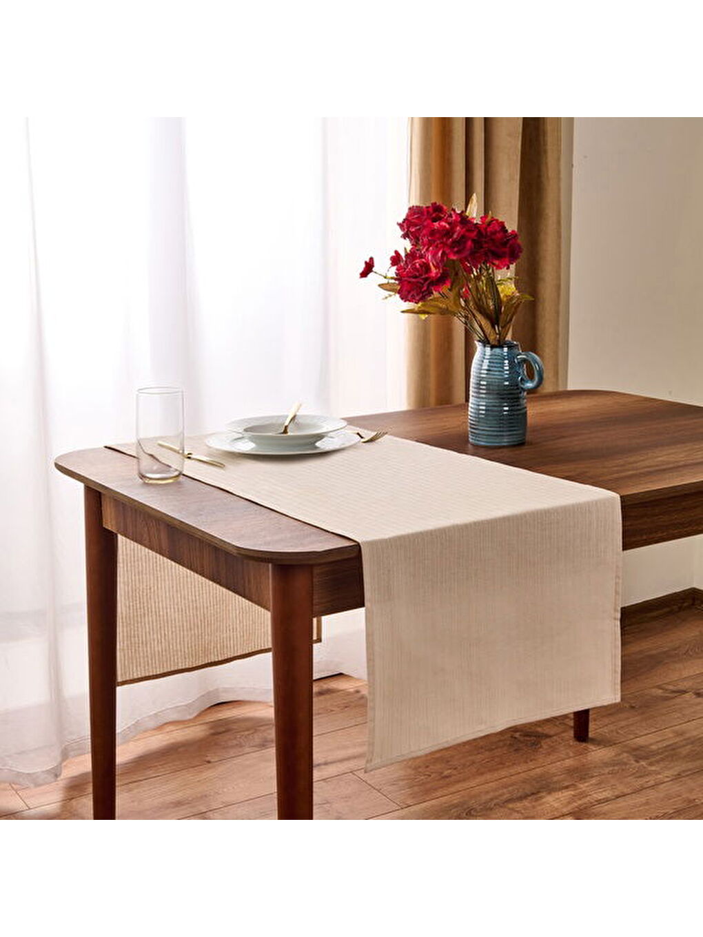 Soft Earthy Runner - Bej - 40x135 cm