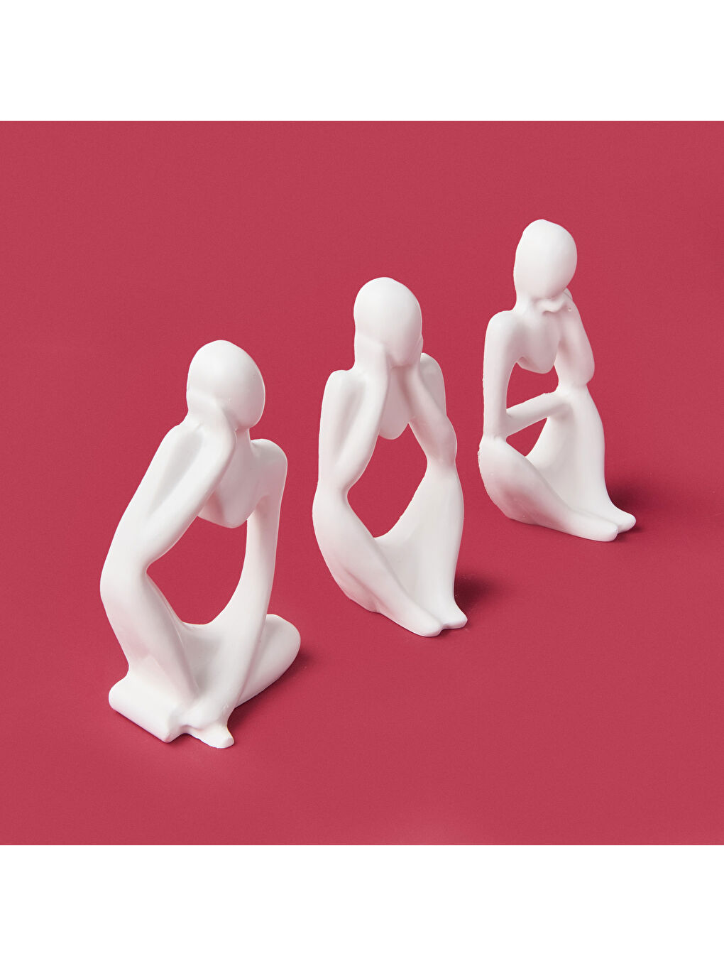 Deco Human 3'lü Biblo - Beyaz-1