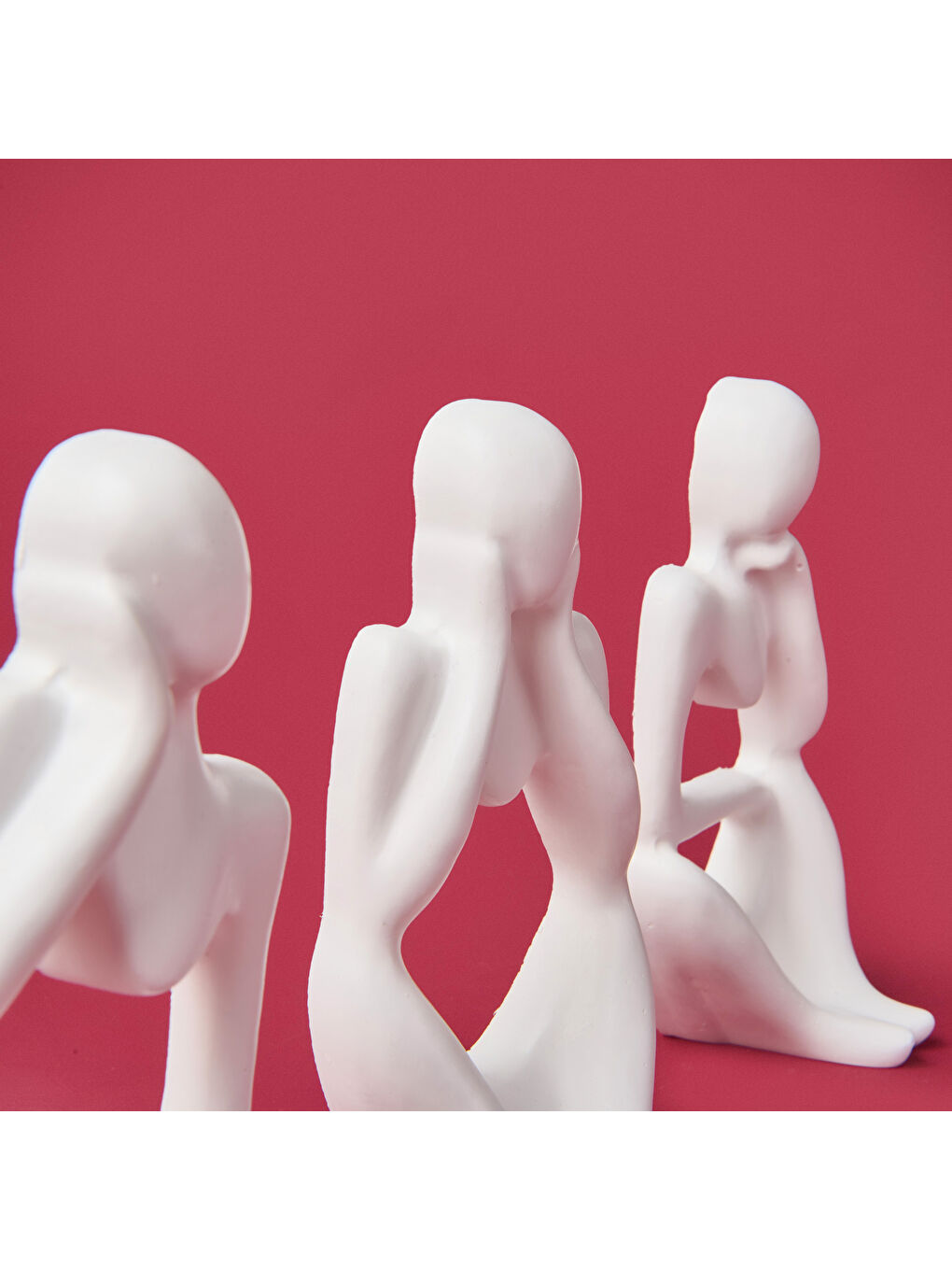 Deco Human 3'lü Biblo - Beyaz-2