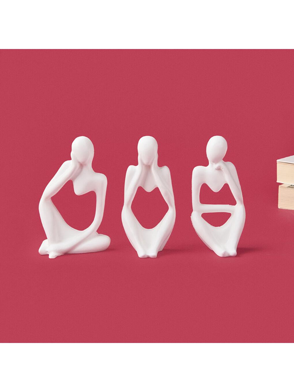 Deco Human 3'lü Biblo - Beyaz-3