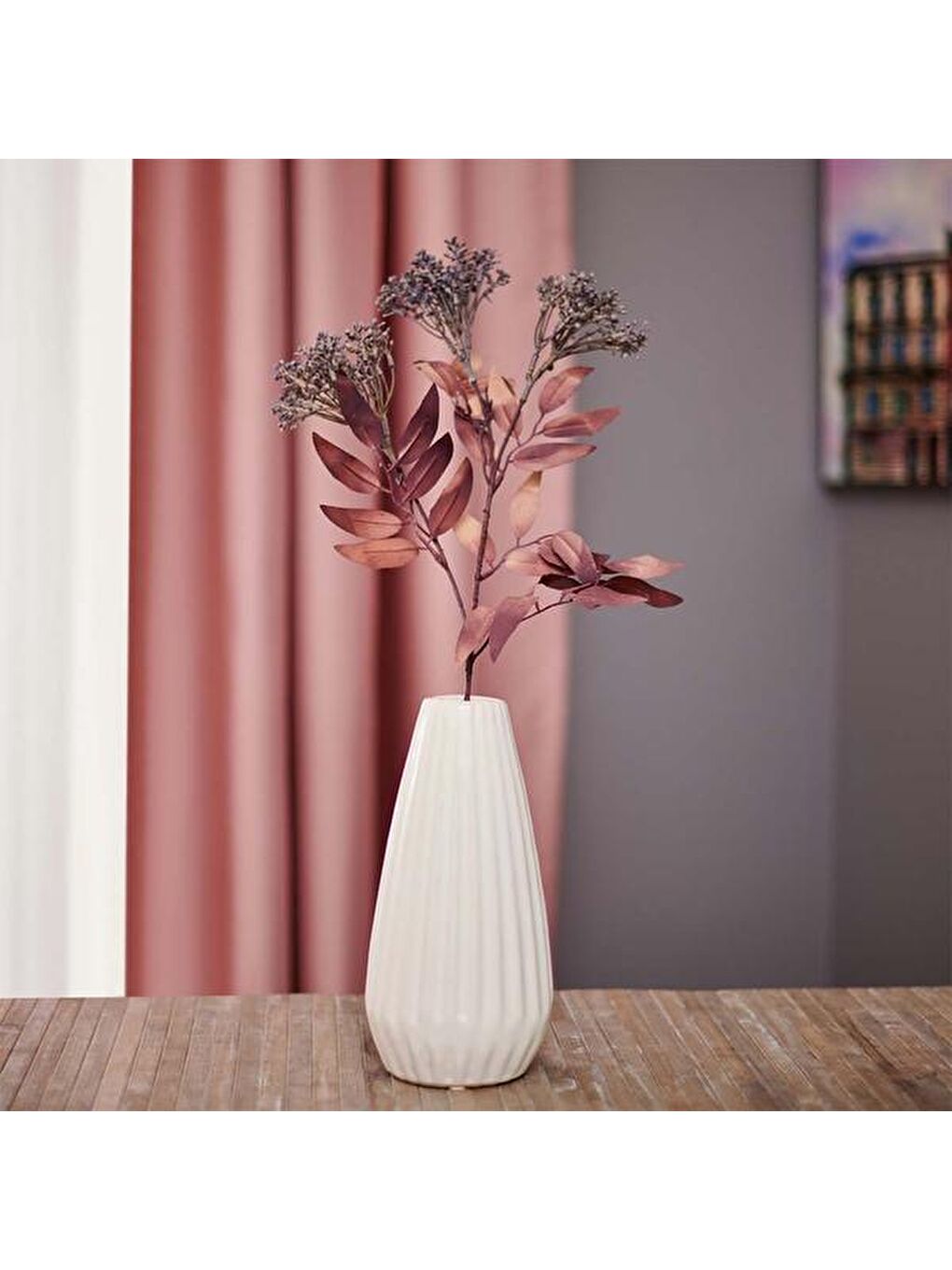 Pembe Dekoratif Baby Breath Yapay Çiçek - Gülkurusu - 62 cm