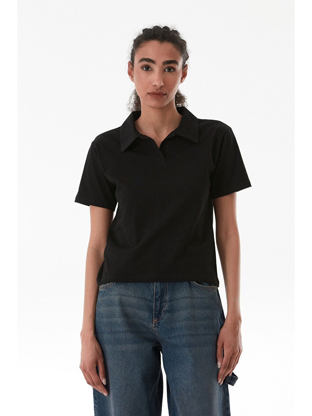Siyah Basic Polo Yaka Tişört