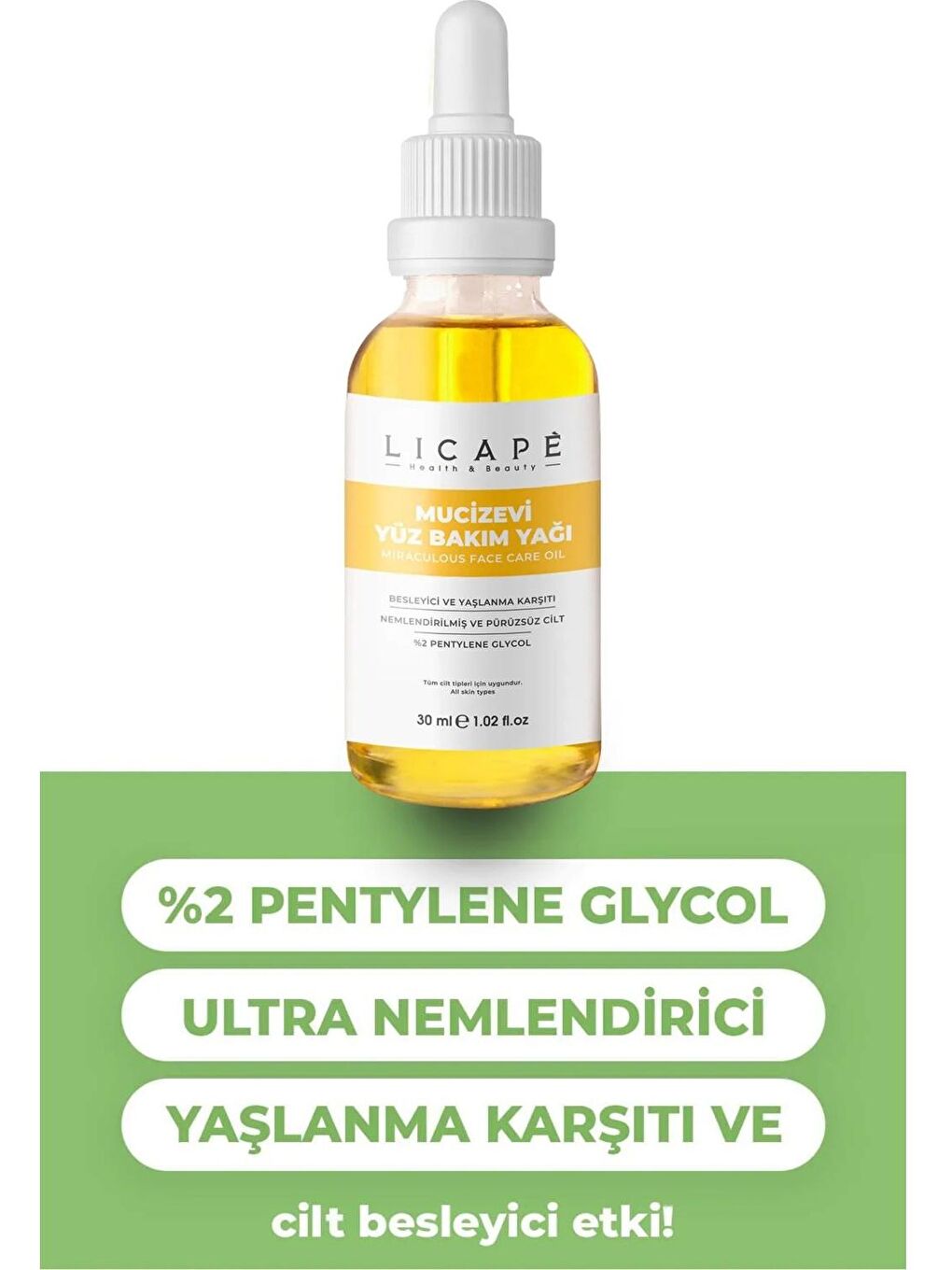 Licape Renksiz Mucizevi Cilt Bakım Yağı 30 ml