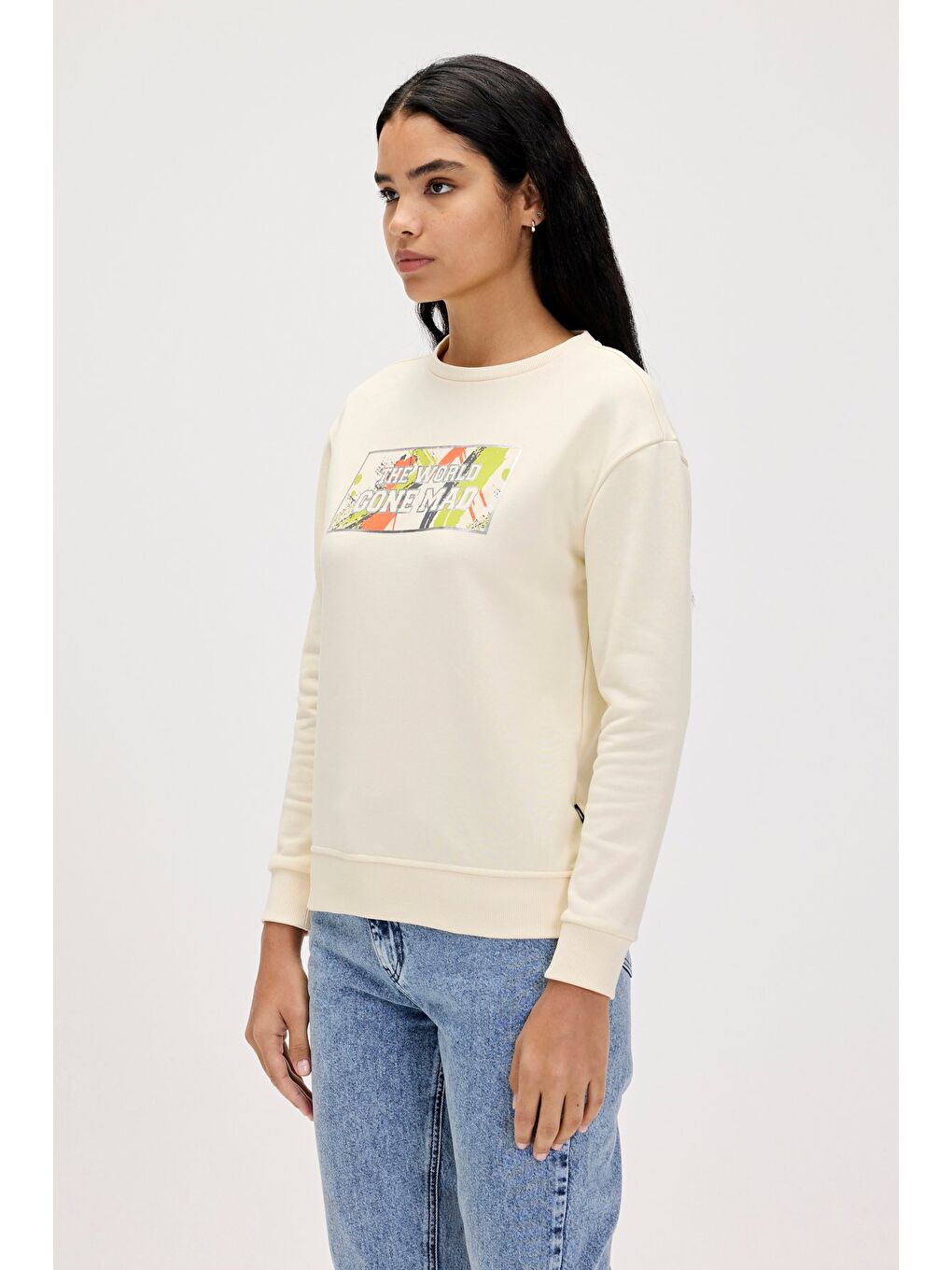 Bad Bear Beyaz Re-Carina Beyaz Kadın Sweatshirt - 3