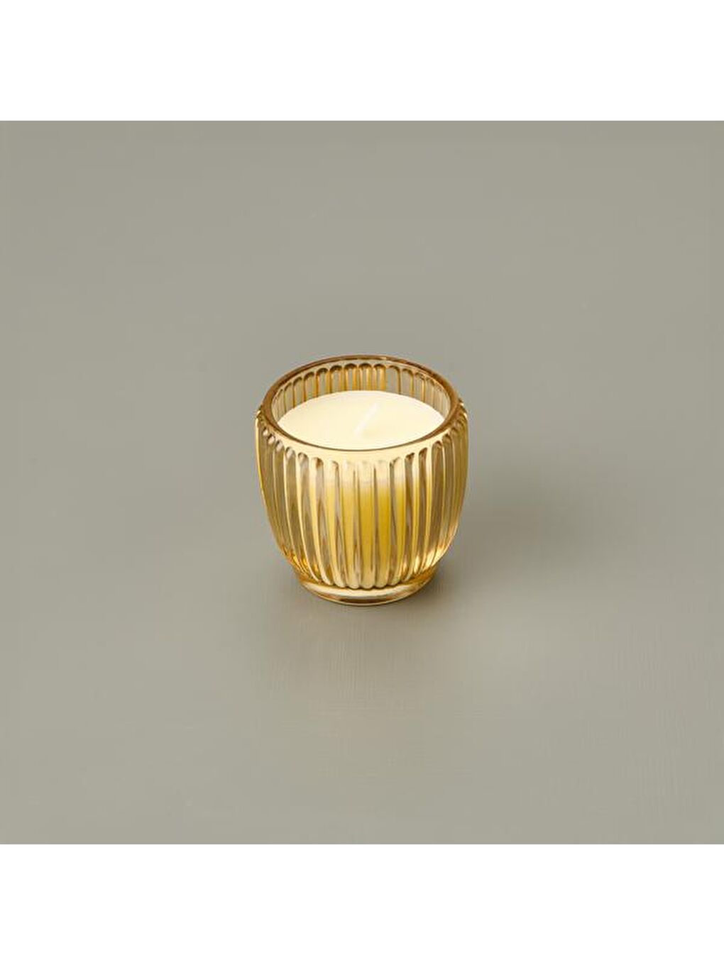 Ekru Tırtıklı Bardak Mum - Krem - 400 gr-2