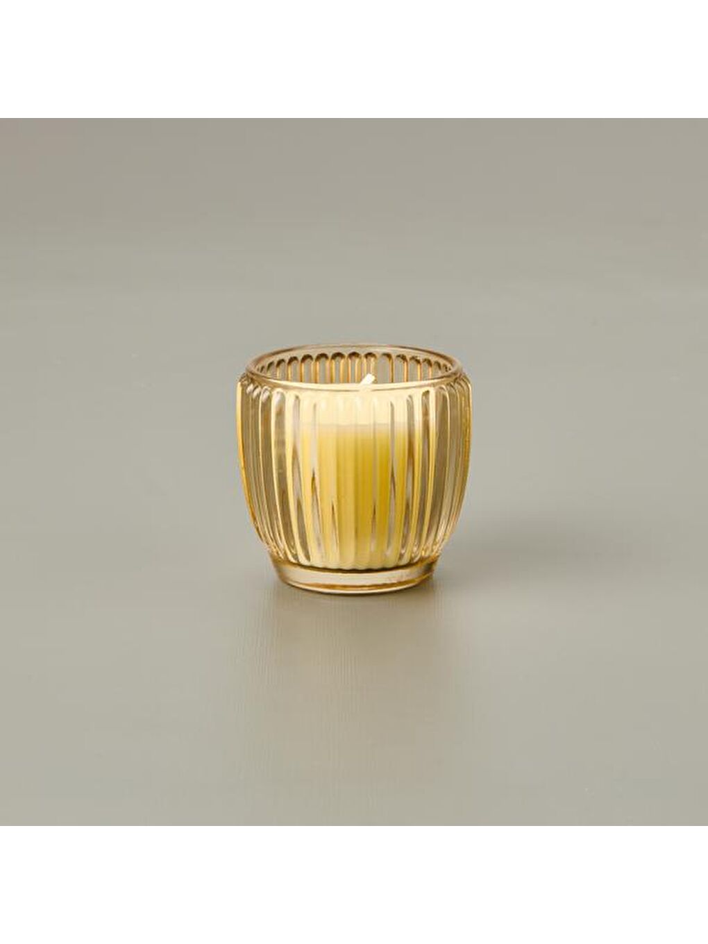 Ekru Tırtıklı Bardak Mum - Krem - 400 gr-3