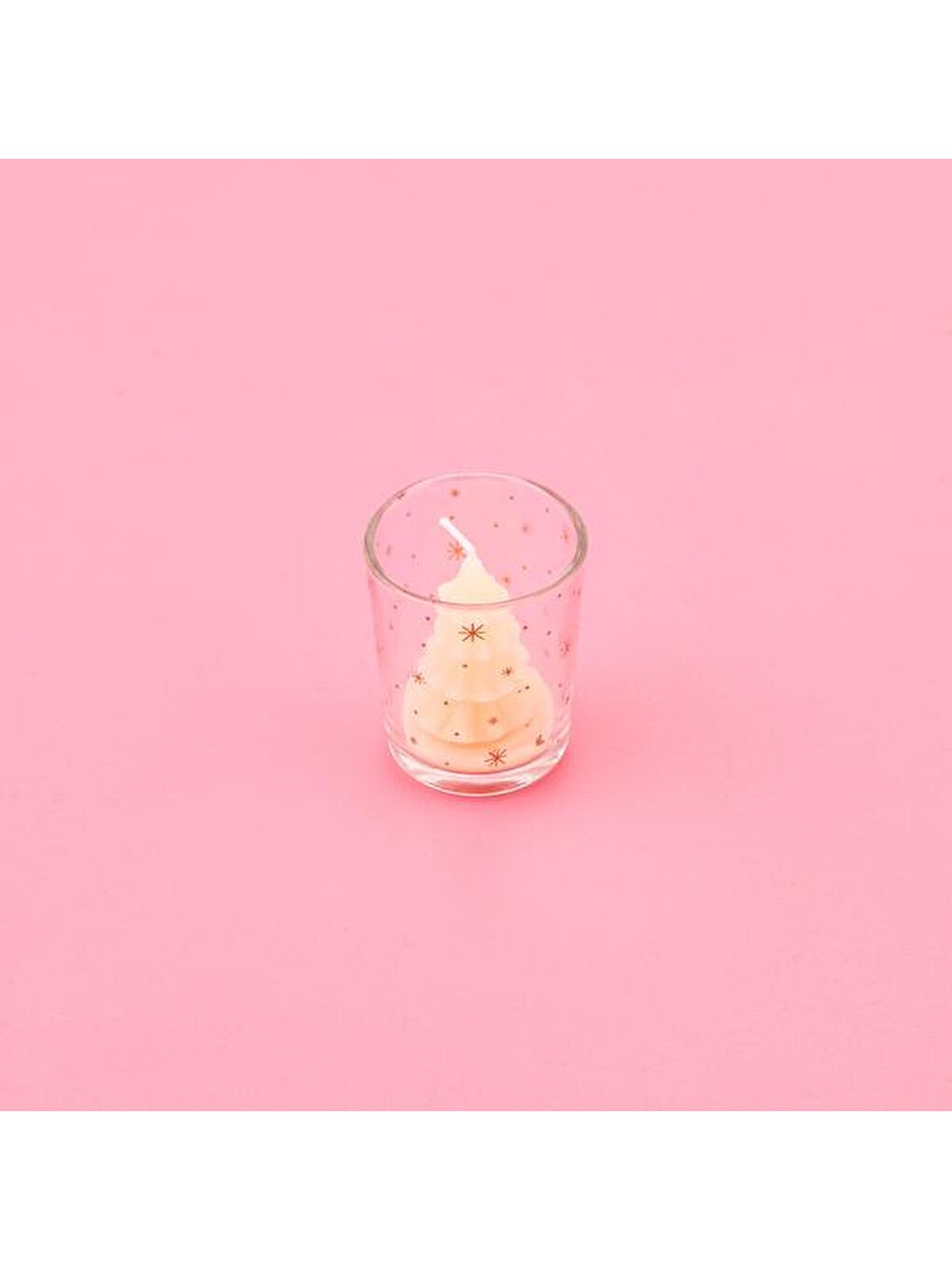 Çam Ağacı Desenli Mumluk - Sarı -5,5x5,5x6,5 cm-2