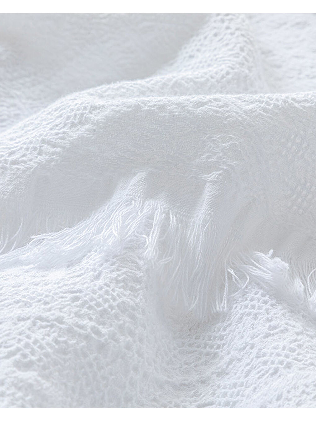 Palermo Pamuklu Jakarlı Çift Kişilik Yatak Örtüsü Beyaz-2