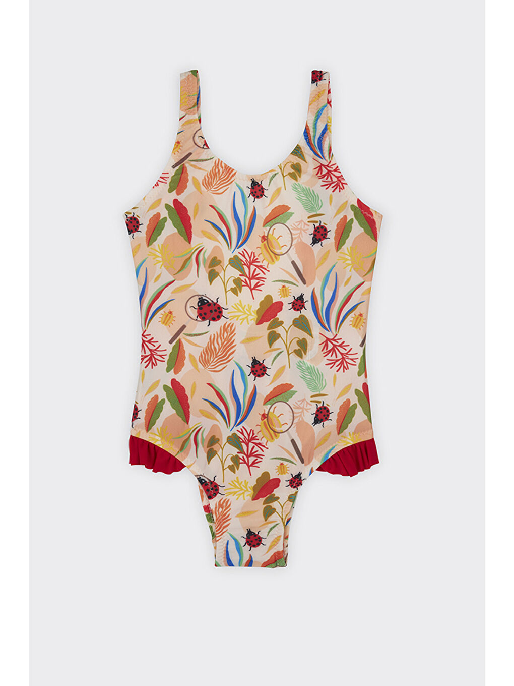 Karışık Kız Çocuk Çiçek Desenli Mayo