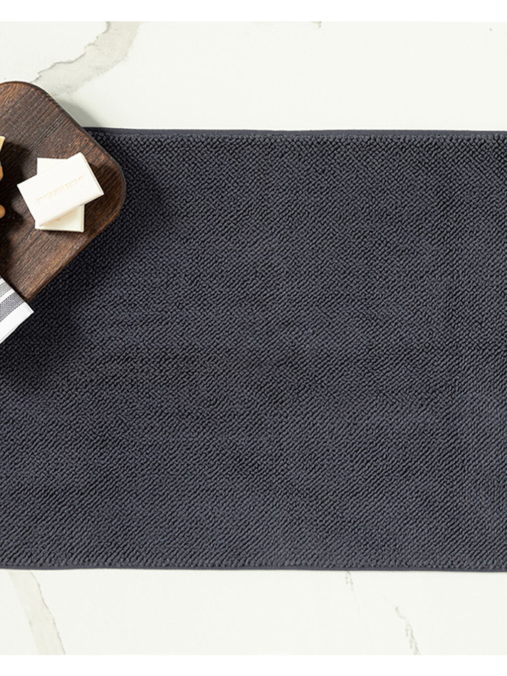 Vanity Pirinç Ayak Havlusu 50x70 cm Antrasit