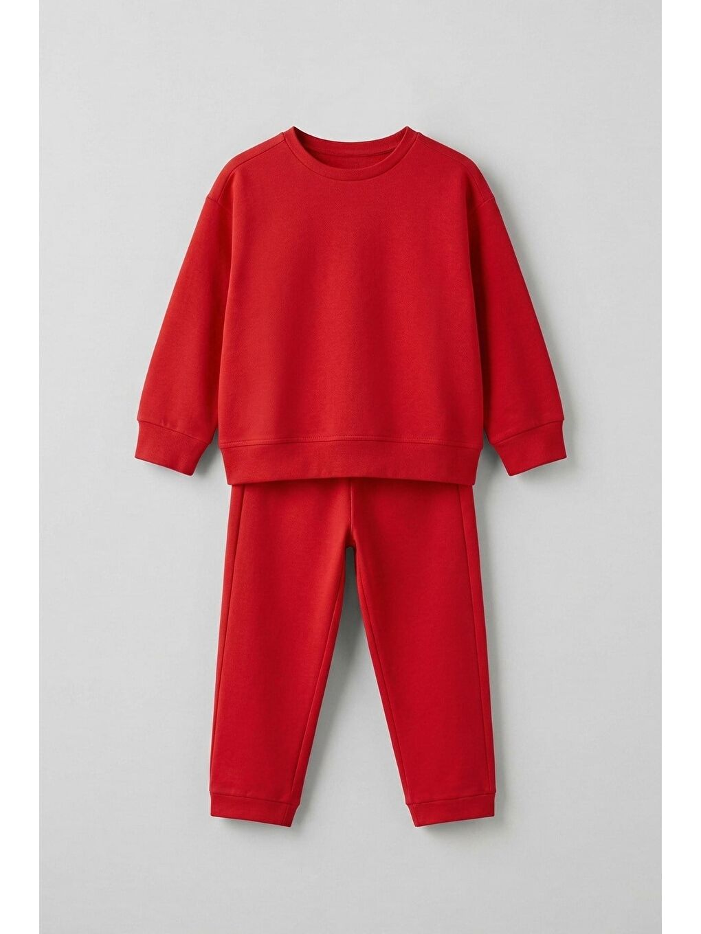 Kırmızı Unisex Çocuk %100 Pamuk Eşofman Takımı