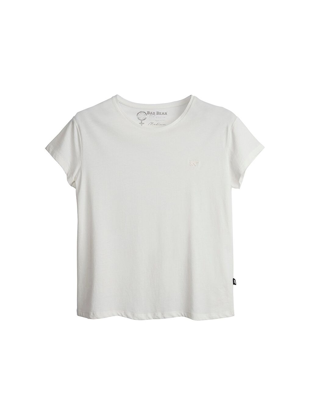 Violet O-Neck Tişört Off-White Beyaz Basic Kadın Tişört-4