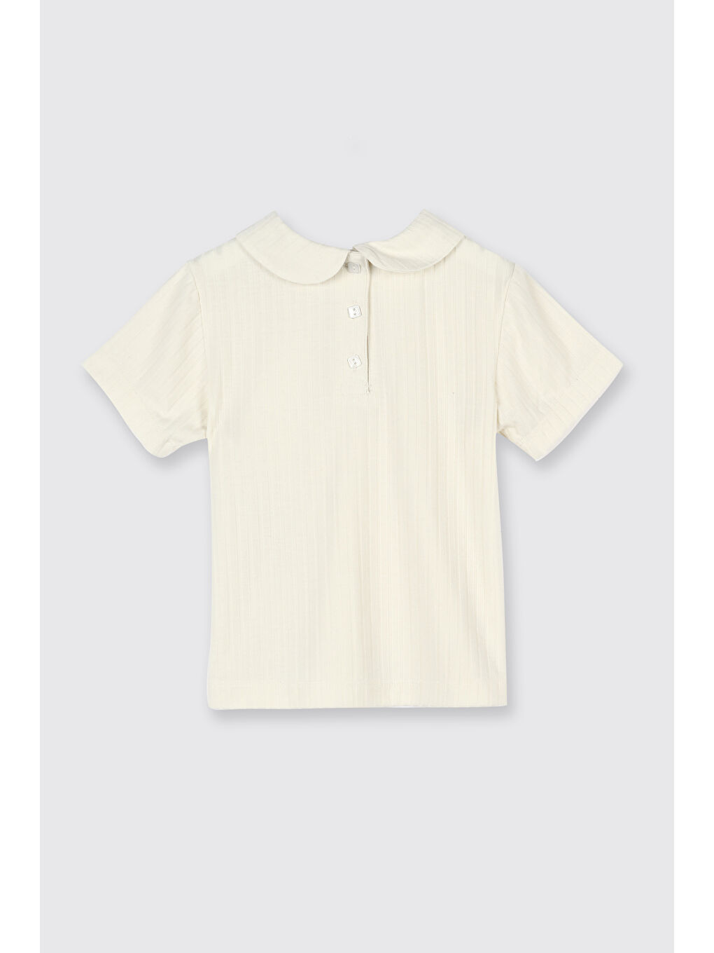 Kız Çocuk Kısa Kollu T-Shirt Ekru-1