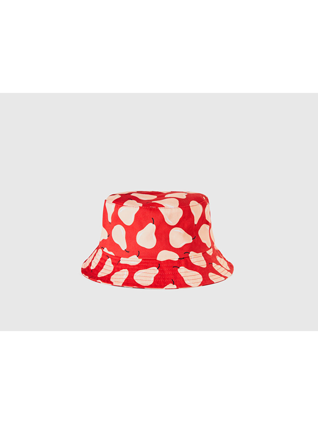 Kadın Kırmızı Mix Meyve Desenli Buchet Şapka