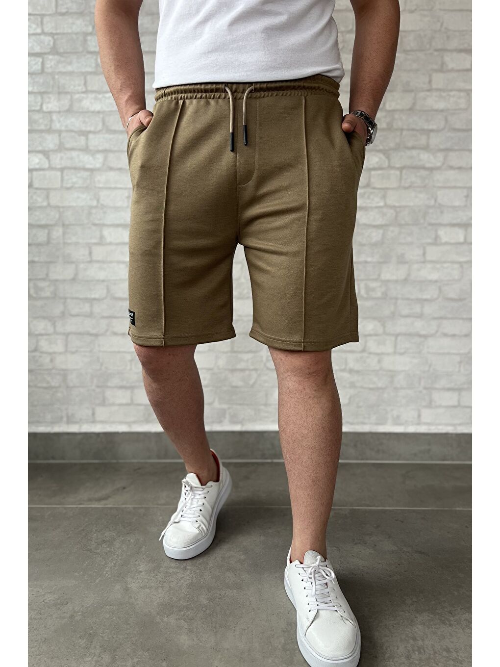 Bej Çimalı Erkek Şort