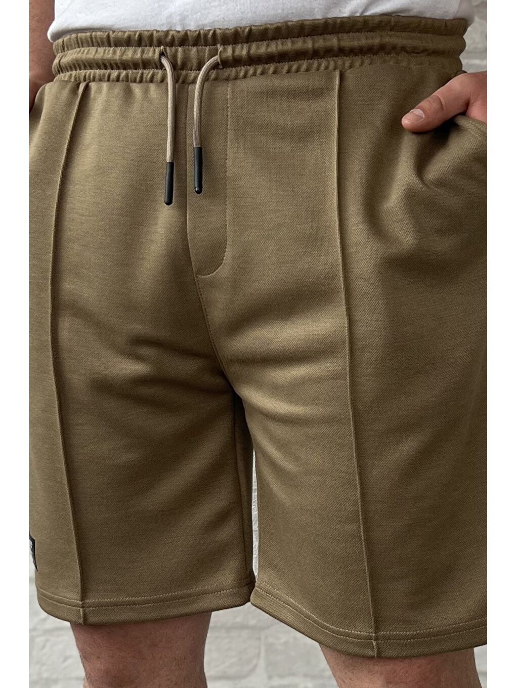 Bej Çimalı Erkek Şort-2