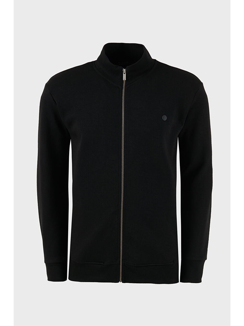 Siyah Pamuk Karışımlı Regular Fit Dik Yaka Hırka 5901223