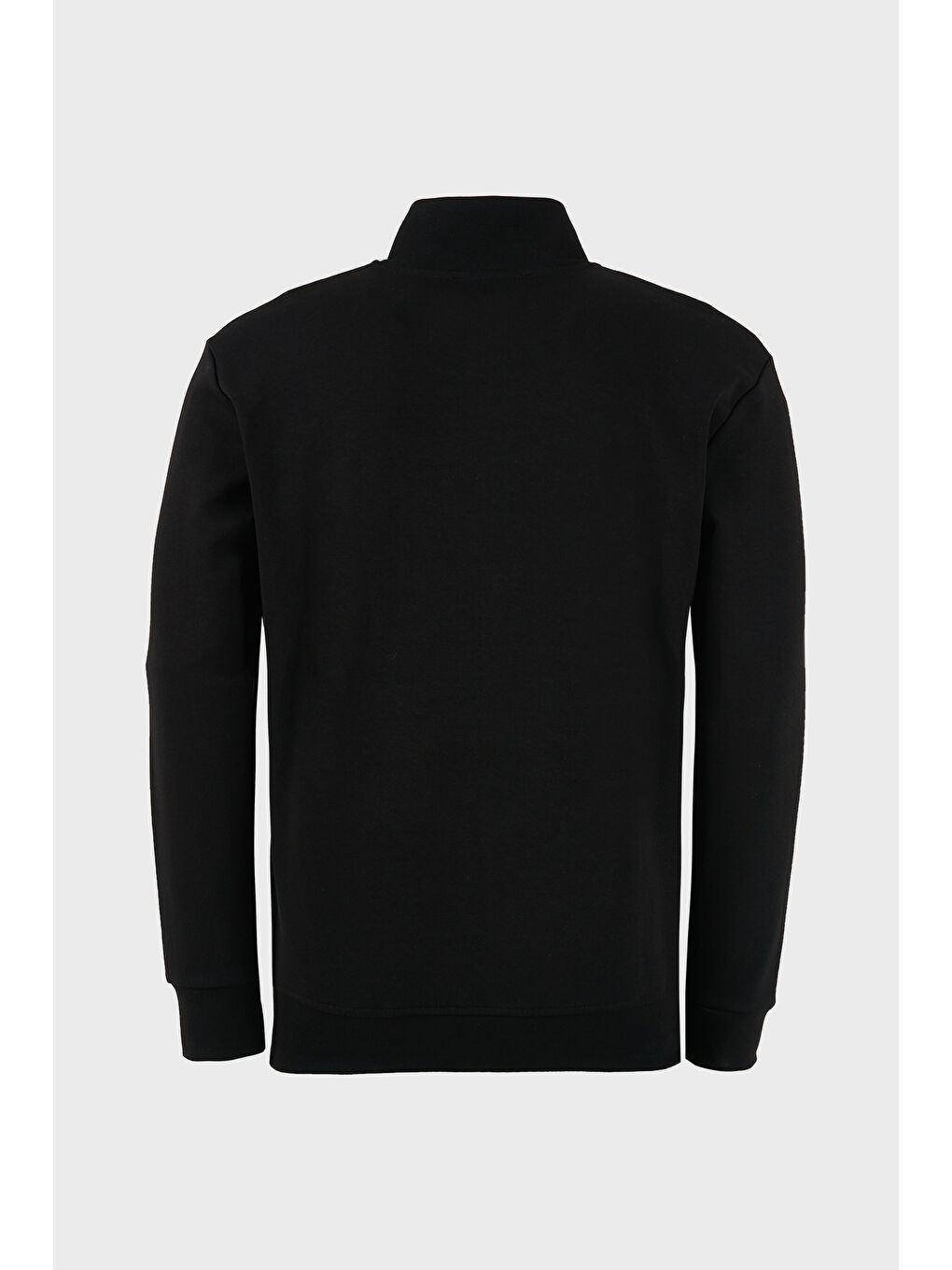 Siyah Pamuk Karışımlı Regular Fit Dik Yaka Hırka 5901223-2