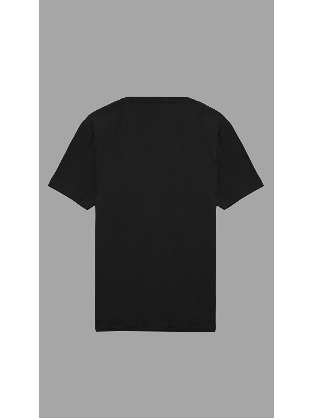 Siyah Erkek Basic Tişört Pamuklu Regular Fit Bisiklet Yaka Günlük Düz T-Shirt-1