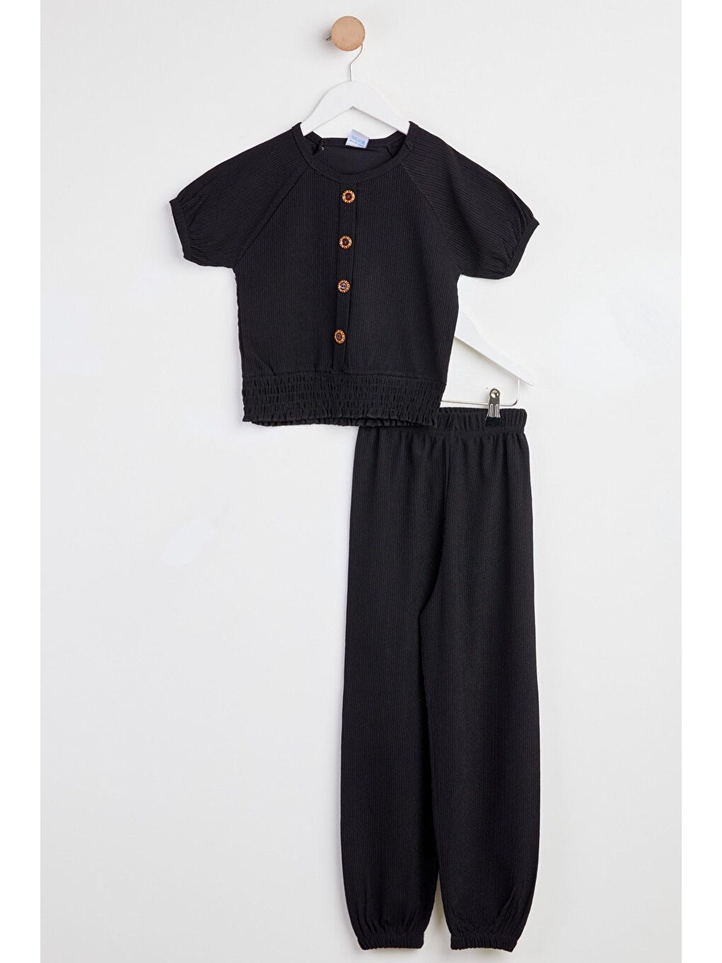Kız Çocuk Siyah Gipeli İkili Takım - 24944