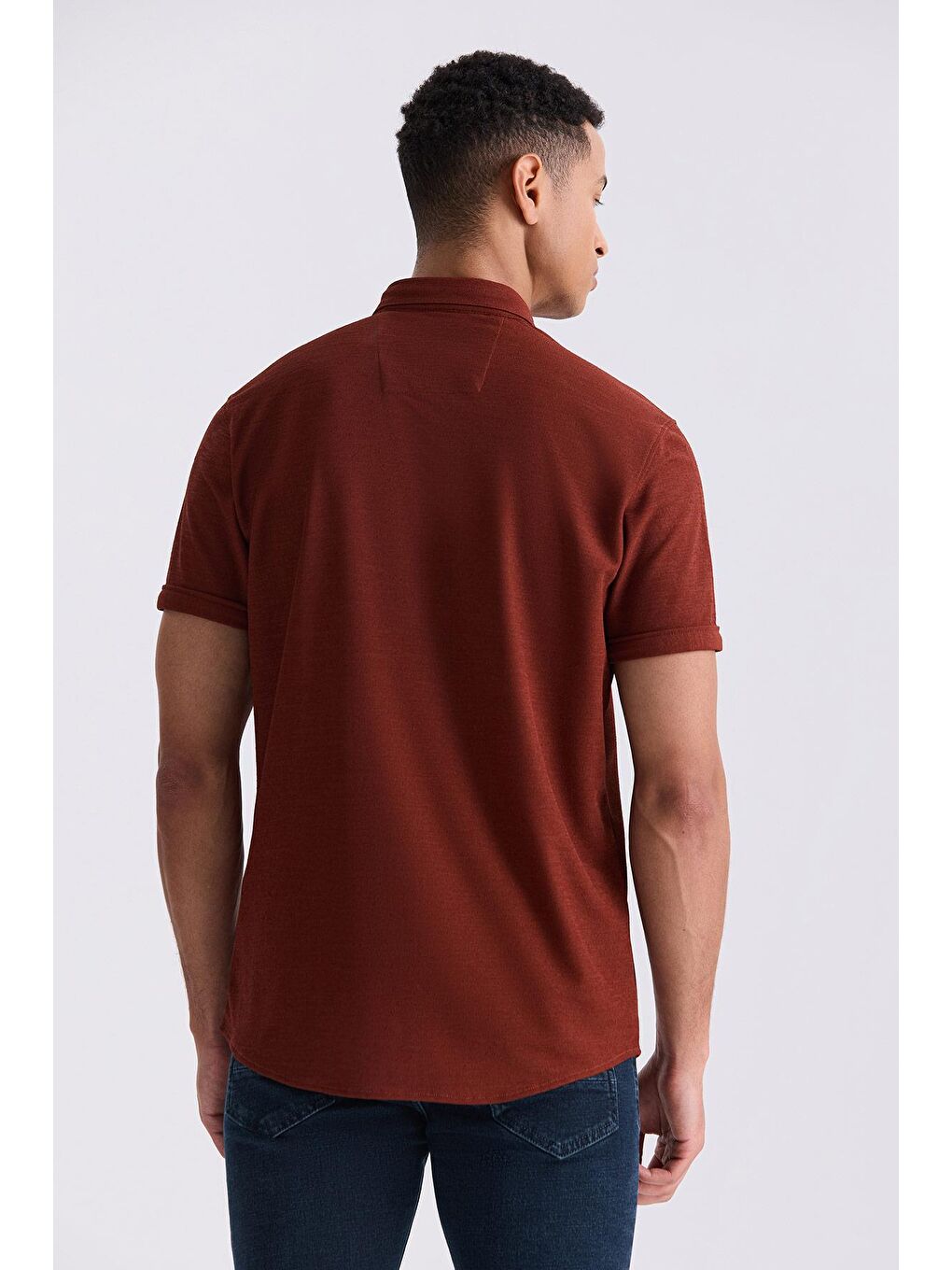 Kahverengi Tarçın Slim Fit Gömlek-3