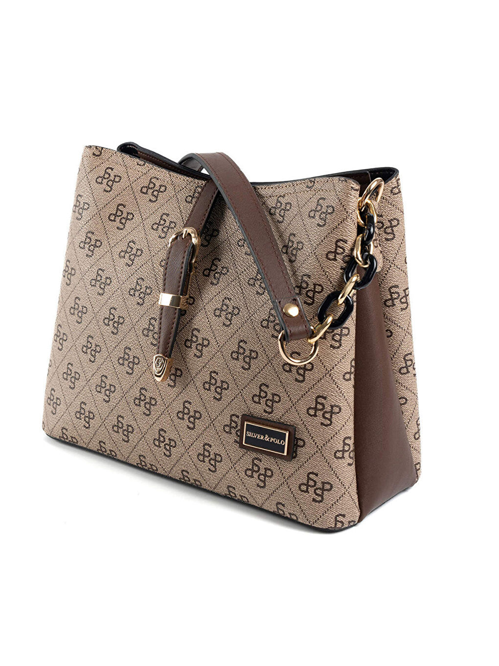 Bej Kadın Omuz Çantası 974-47809 SILVER POLO BAYAN ÇANTASI M178 KOYU BEJ-MAT KAHVE-2