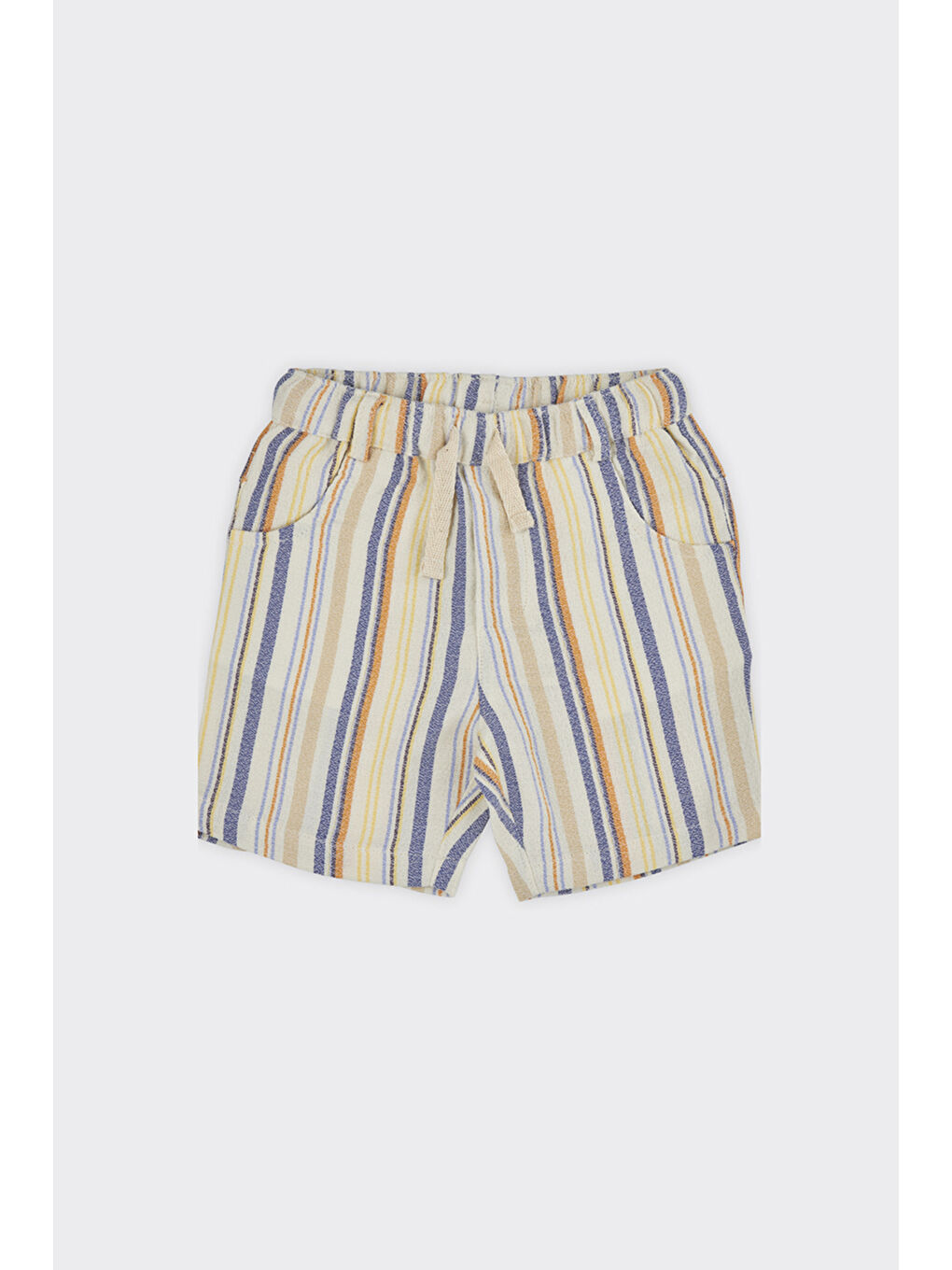 Erkek Bebek Çizgili Ekru Şort
