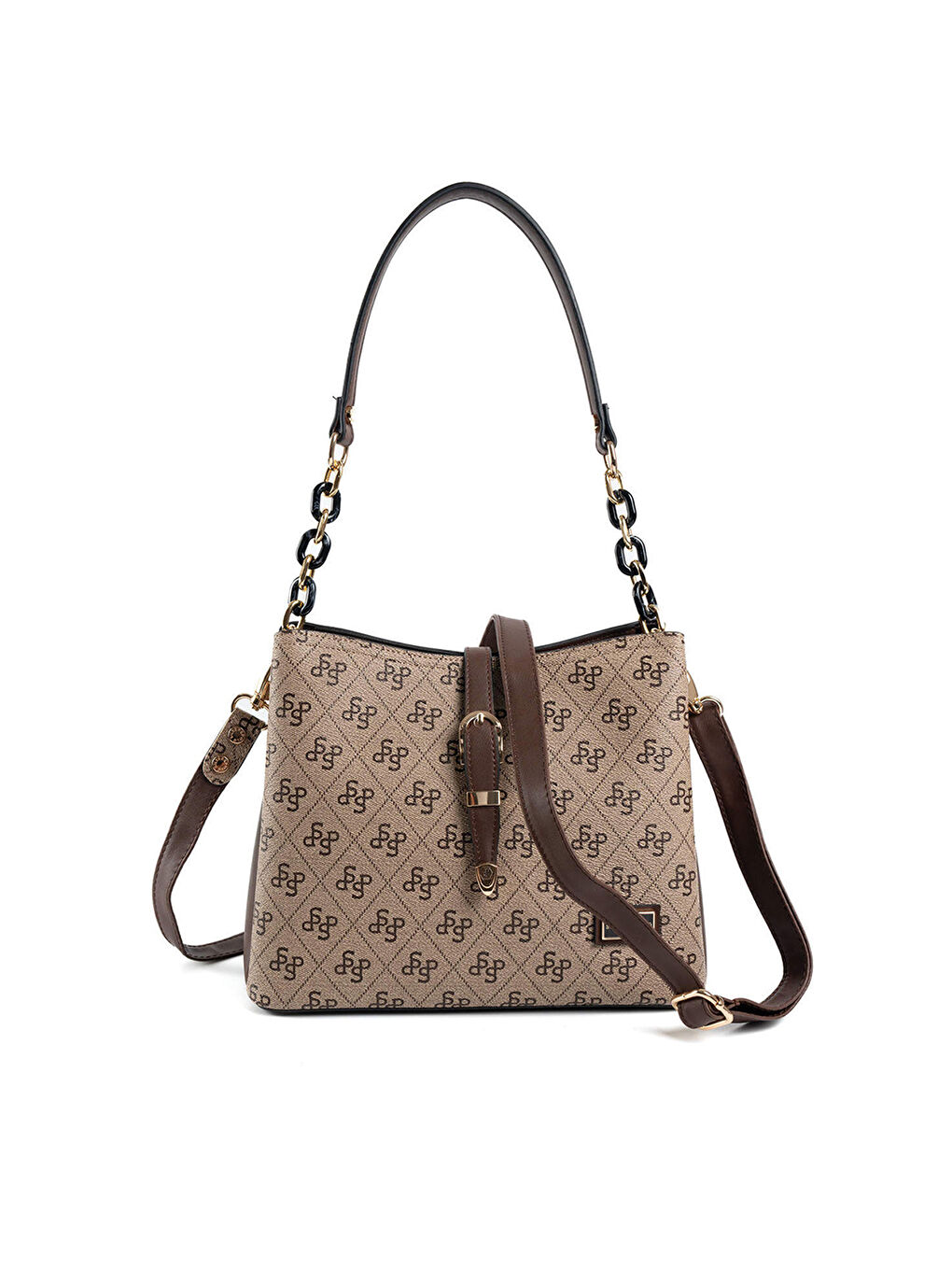 Bej Kadın Omuz Çantası 974-47809 SILVER POLO BAYAN ÇANTASI M178 KOYU BEJ-MAT KAHVE-3