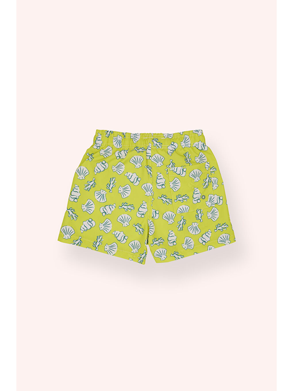 Erkek Çocuk Deniz Kabuğu Desenli Sarı Deniz Şortu