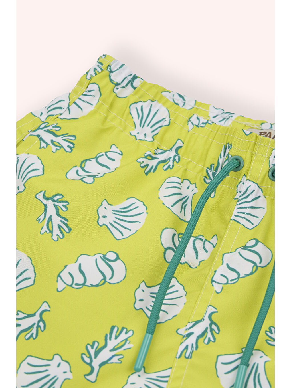 Erkek Çocuk Deniz Kabuğu Desenli Sarı Deniz Şortu-1