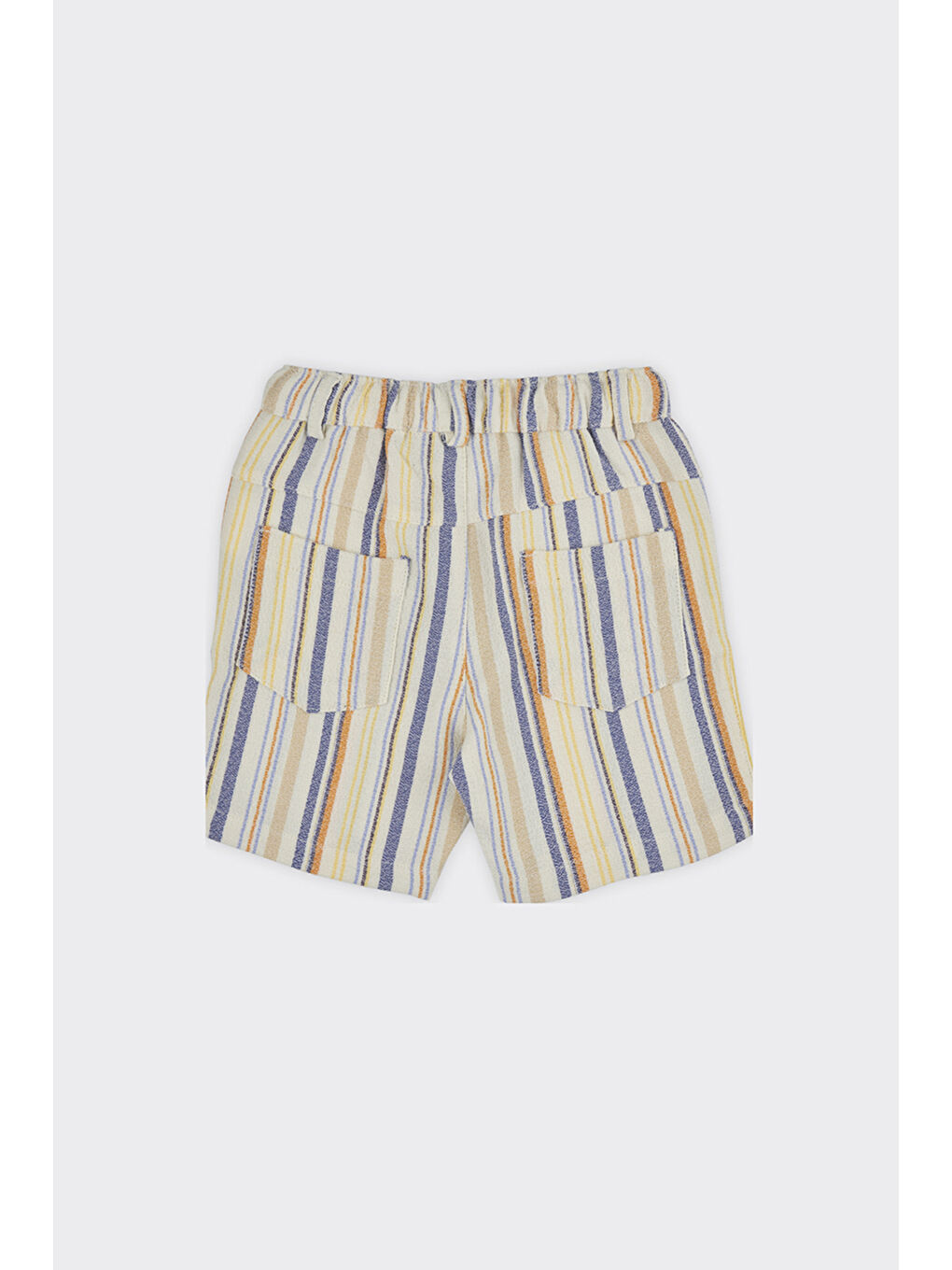 Erkek Bebek Çizgili Ekru Şort-1