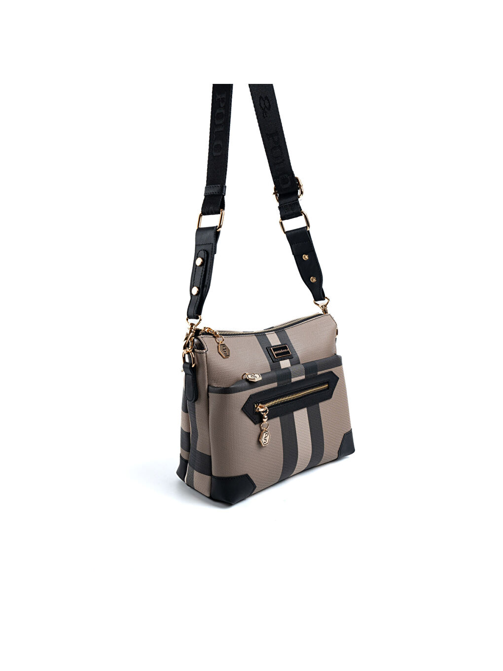 Kahverengi Kadın Çapraz Çanta 1110-48223 SILVER POLO ÇAPRAZ BAYAN ÇANTASI MK80 KAHVE-MAT SİYAH-1