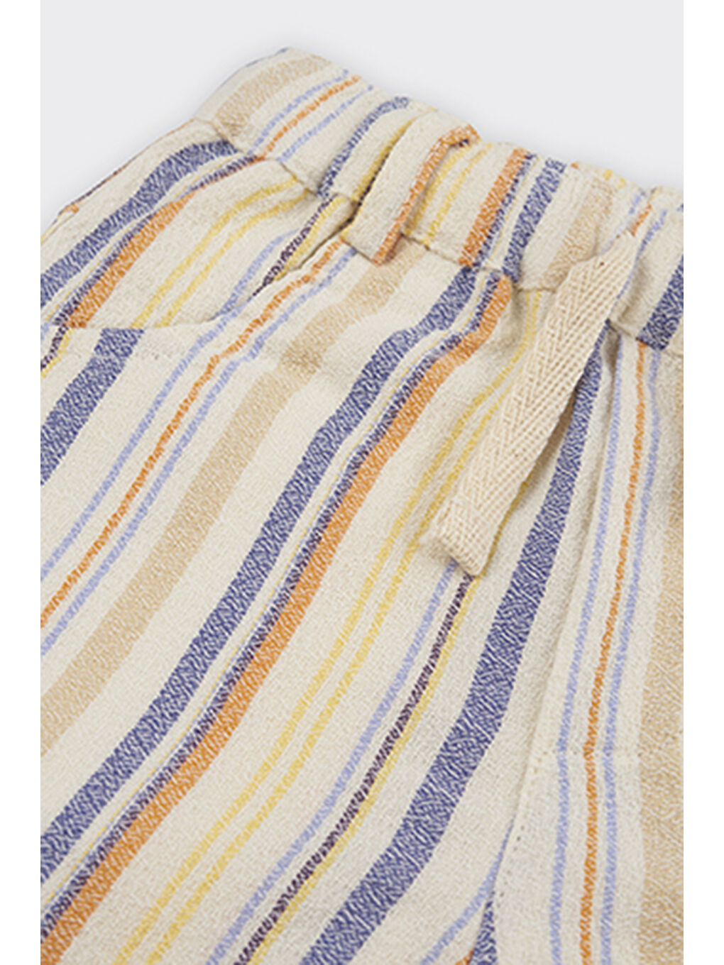 Erkek Bebek Çizgili Ekru Şort-2