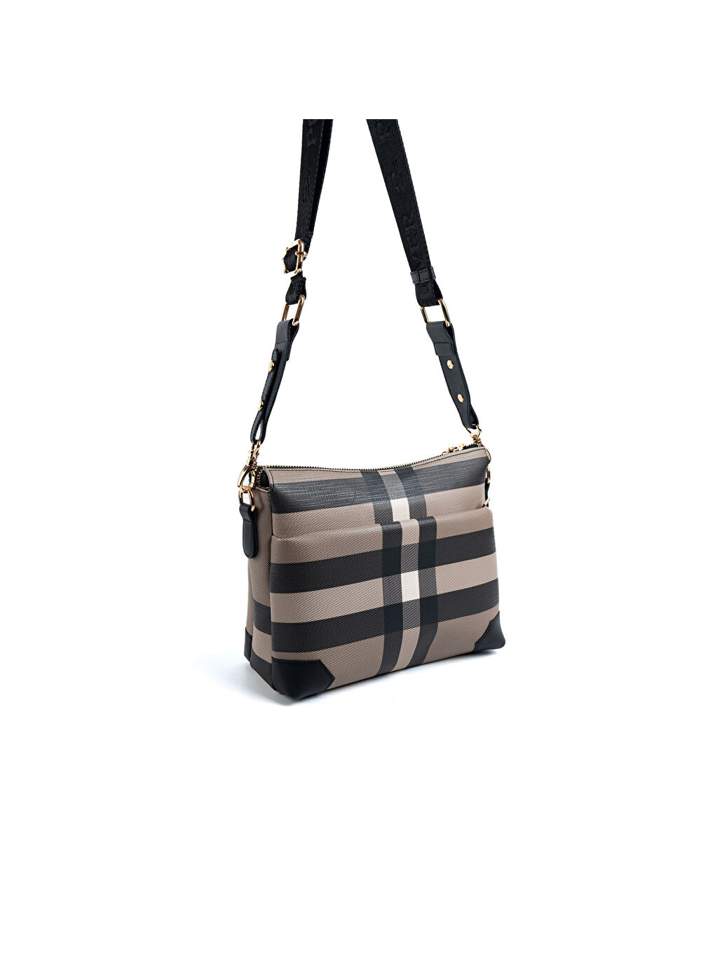 Kahverengi Kadın Çapraz Çanta 1110-48223 SILVER POLO ÇAPRAZ BAYAN ÇANTASI MK80 KAHVE-MAT SİYAH-3