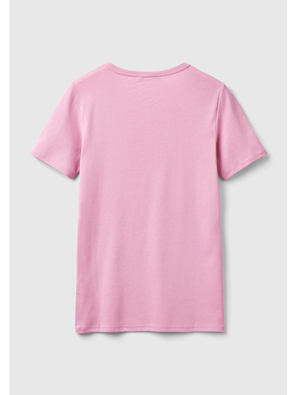 United Colors Of Benetton Kadın Açık Pembe  100 Pamuk Benetton Yazılı Basic T Shirt - 3